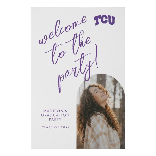 TCU Horned Frogs Graduation Faux Canvas Print (Front)