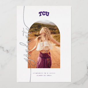 TCU Horned Frogs Graduation Foil Invitation