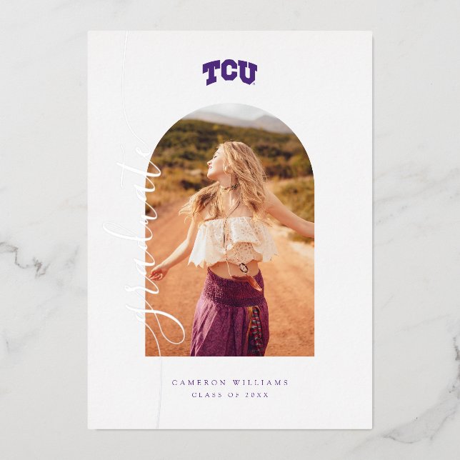 TCU Horned Frogs Graduation Foil Invitation (Front)