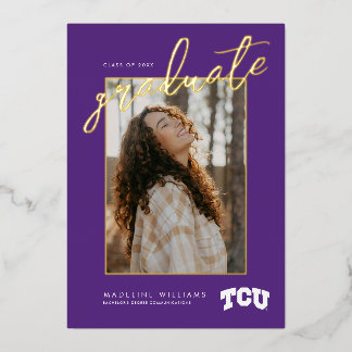 TCU Horned Frogs Graduation Foil Invitation