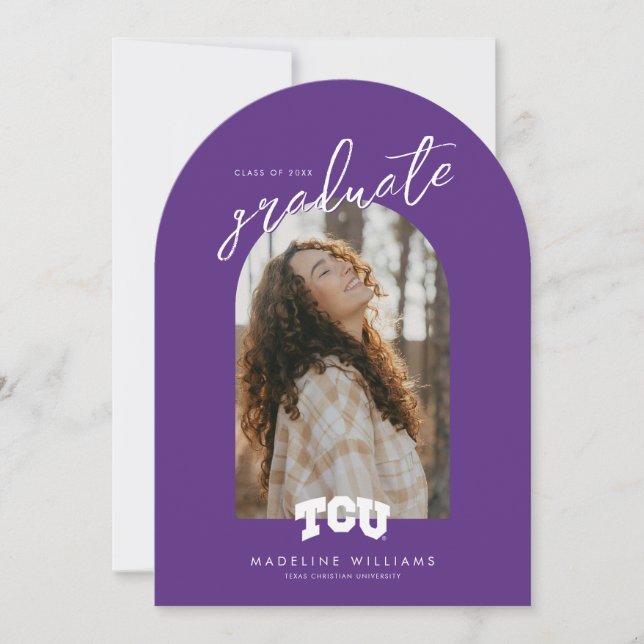 TCU Horned Frogs Graduation Invitation (Front)