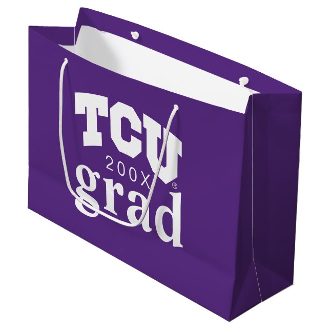 TCU Horned Frogs Graduation Large Gift Bag (Front Angled)