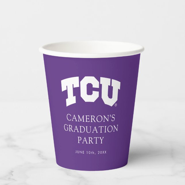 TCU Horned Frogs Graduation Paper Cups (Front)
