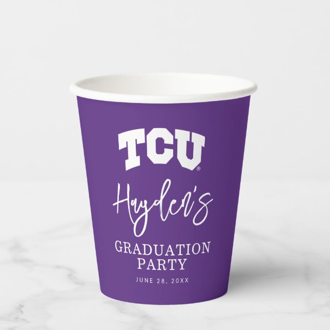 TCU Horned Frogs Graduation Paper Cups (Front)