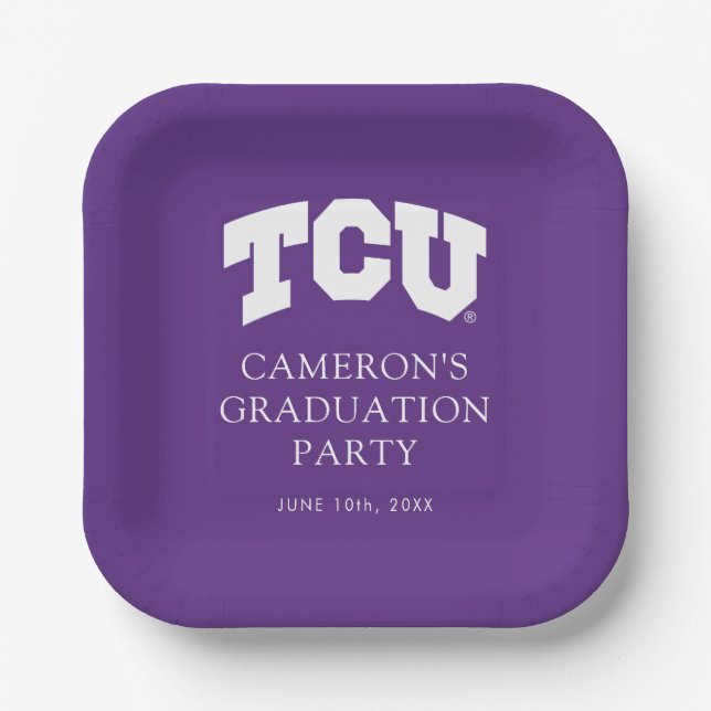 TCU Horned Frogs Graduation Paper Plates (Front)