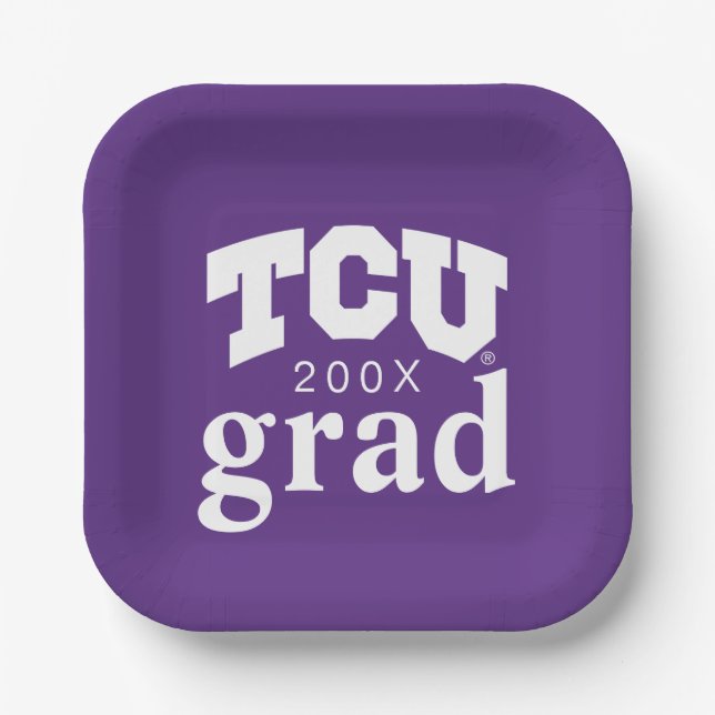 TCU Horned Frogs Graduation Paper Plates (Front)
