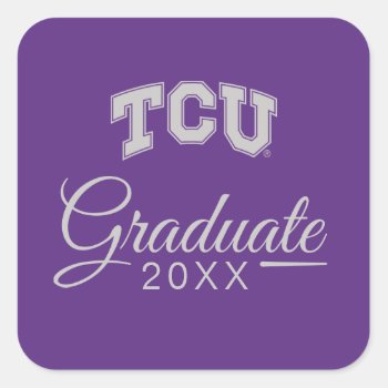 Tcu Horned Frogs Graduation Square Sticker by tcuhornedfrogs at Zazzle