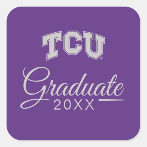 TCU Horned Frogs Graduation Square Sticker