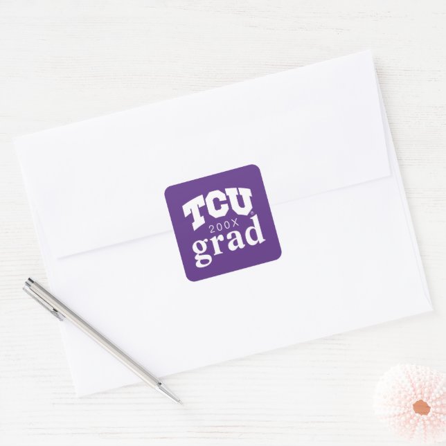 TCU Horned Frogs Graduation Square Sticker (Envelope)