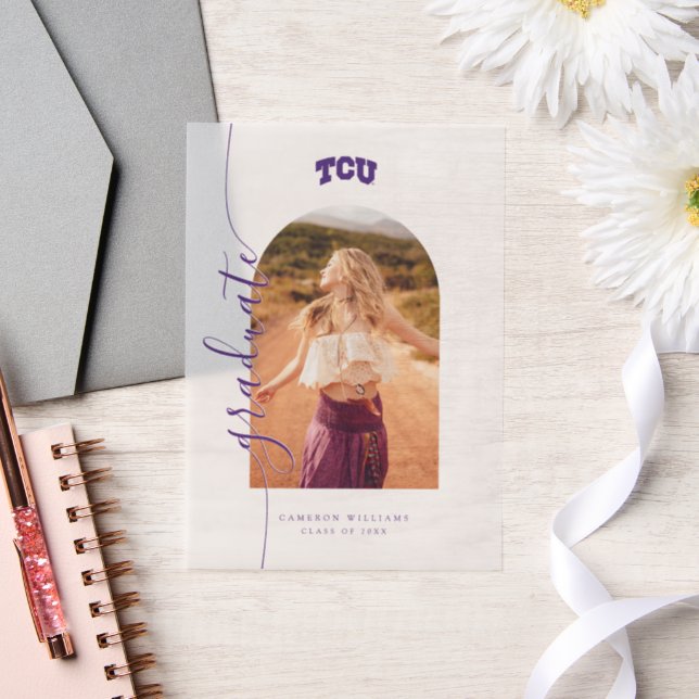 TCU Horned Frogs Graduation Vellum Invitations (Wedding)