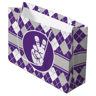 TCU Horned Frogs Hand Symbol   Argyle Large Gift Bag