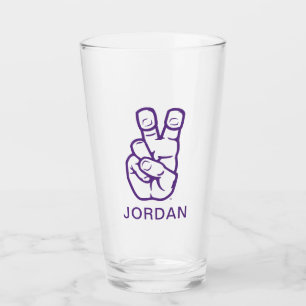 TCU Horned Frogs Hand Symbol Glass