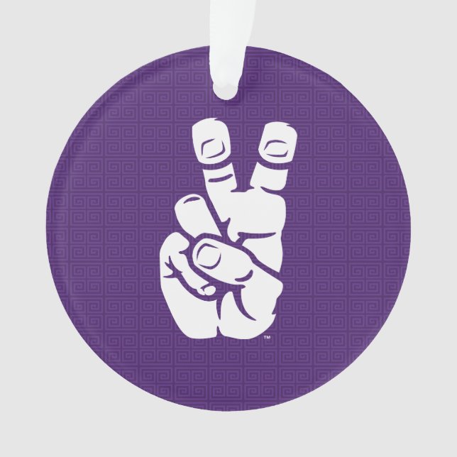 TCU Horned Frogs Hand Symbol | Greek Key Ornament (Front)