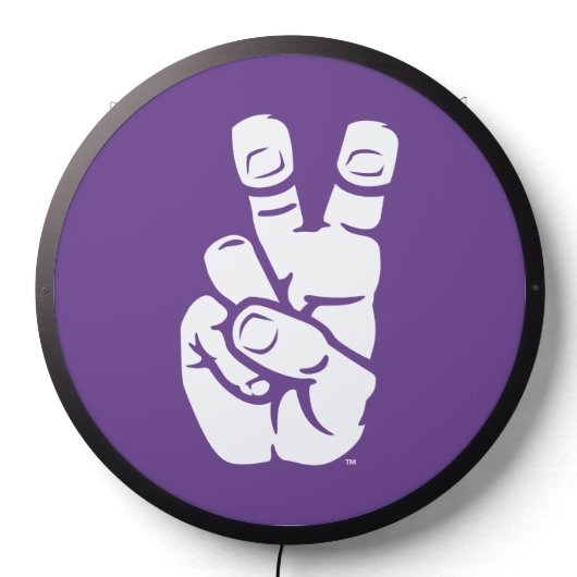 TCU Horned Frogs Hand Symbol LED Sign (Lights Off)