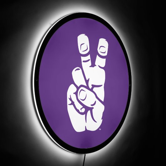 TCU Horned Frogs Hand Symbol LED Sign (Angle)