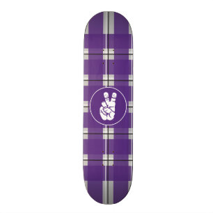 TCU Horned Frogs Hand Symbol   Plaid Skateboard