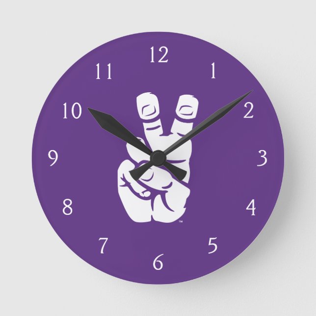 TCU Horned Frogs Hand Symbol Round Clock (Front)