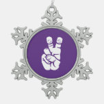 Tcu Horned Frogs Hand Symbol Snowflake Pewter Christmas Ornament at Zazzle