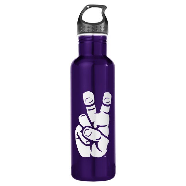 TCU Horned Frogs Hand Symbol Stainless Steel Water Bottle (Front)
