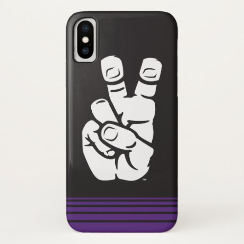 TCU Horned Frogs Hand Symbol  Stripes iPhone X Case