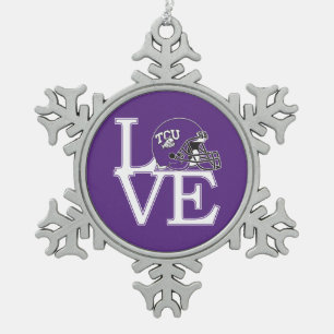 TCU Love Snowflake Pewter Christmas Ornament