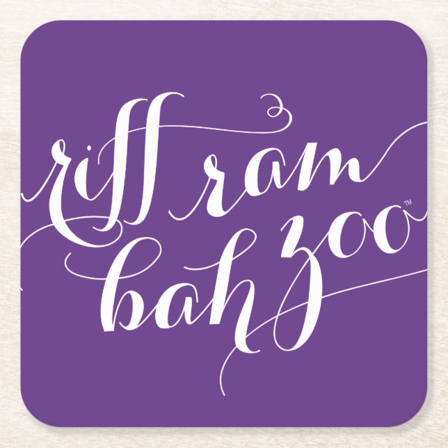 TCU Riff Ram Bah Zoo Script Square Paper Coaster (Front)