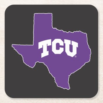 Tcu Texas State Square Paper Coaster by tcuhornedfrogs at Zazzle