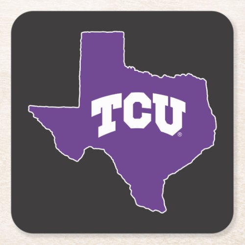 TCU Texas State Square Paper Coaster