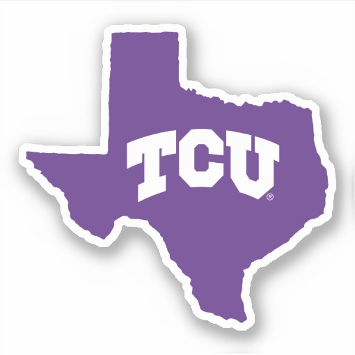 TCU Texas State Sticker Zazzle