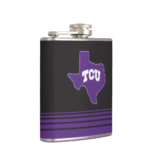 TCU Texas State Stripes Hip Flask