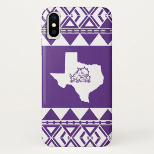 TCU Texas State with Horned Frog Aztec iPhone X Case