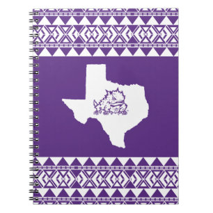 TCU Texas State with Horned Frog Aztec Notebook