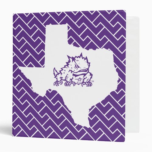 TCU Texas State with Horned Frog  Fret 3 Ring Binder