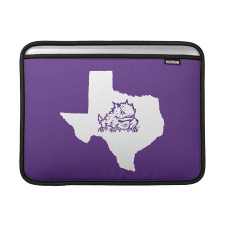 Tcu Texas State With Horned Frog Macbook Sleeve