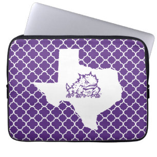 TCU Texas State with Horned Frog Quatrefoil Laptop Sleeve