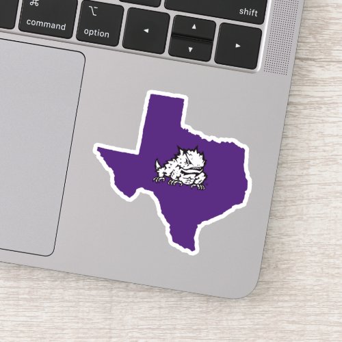 TCU Texas State with Horned Frog Sticker