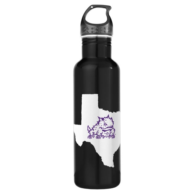 TCU Texas State with Horned Frog Water Bottle (Front)
