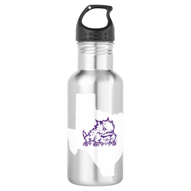 TCU Texas State with Horned Frog Water Bottle (Front)