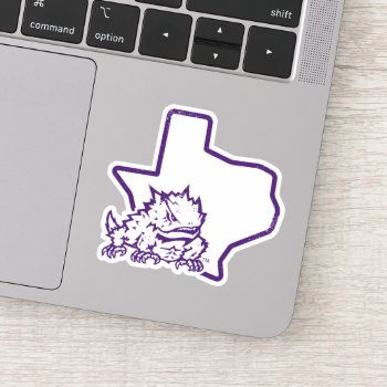 Tcu | Vintage Texas State Sticker by tcuhornedfrogs at Zazzle