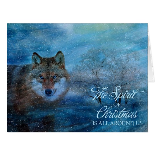 TCWC - Blue Wolf Christmas Cards (Front Horizontal)