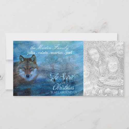 TCWC _ Blue Wolf Woodland Spirit of Christmas Holiday Card
