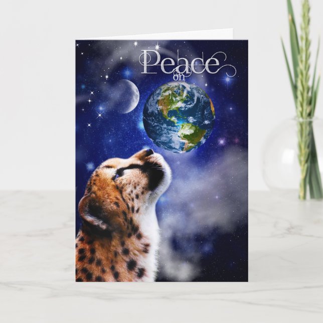 TCWC - Christmas Peace on Earth Cheetah Holiday Card (Front)