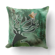 TCWC - "Woodland Harmony" Green Deer and Birds