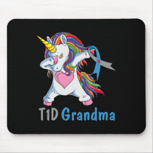 Td1 Grandma Dabbing Unicorn Type 1 Diabetes Awaren Mouse Pad