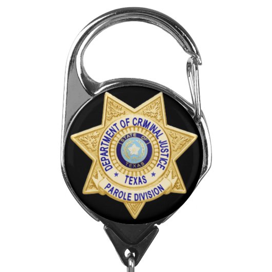 TDCJ Parole Division Badge Holder (Carabiner Front)