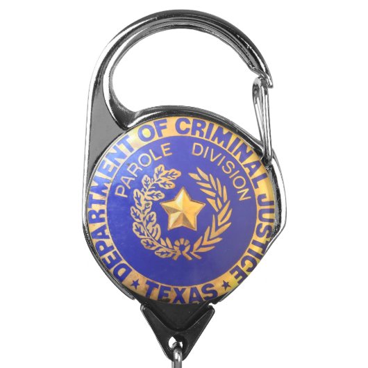 TDCJ Parole Officer Badge Holder (Carabiner Front)