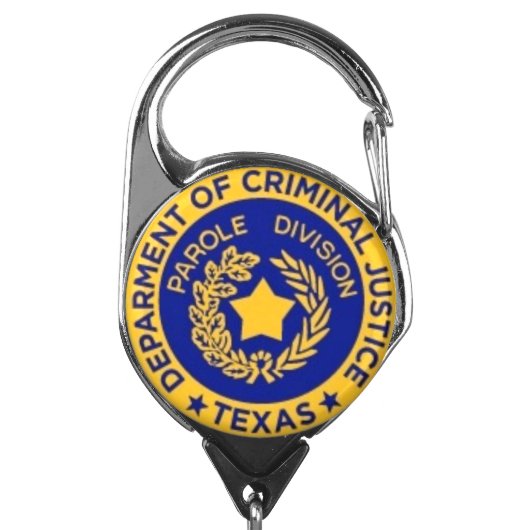 TDCJ Parole Officer Badge ID Holder (Carabiner Front)