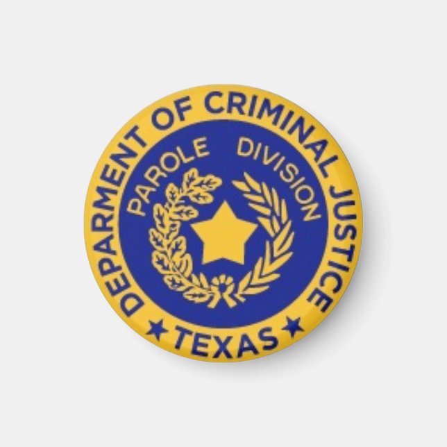 TDCJ parole officer badge magnet (Front)