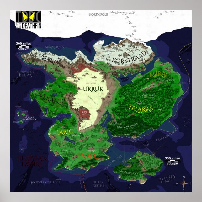 TDDC World Map Poster (Main continent) v1.13 (Front)