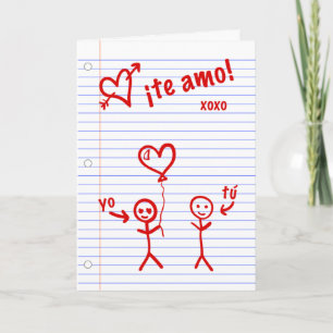 te amo bocetos de papel de cuaderno holiday card